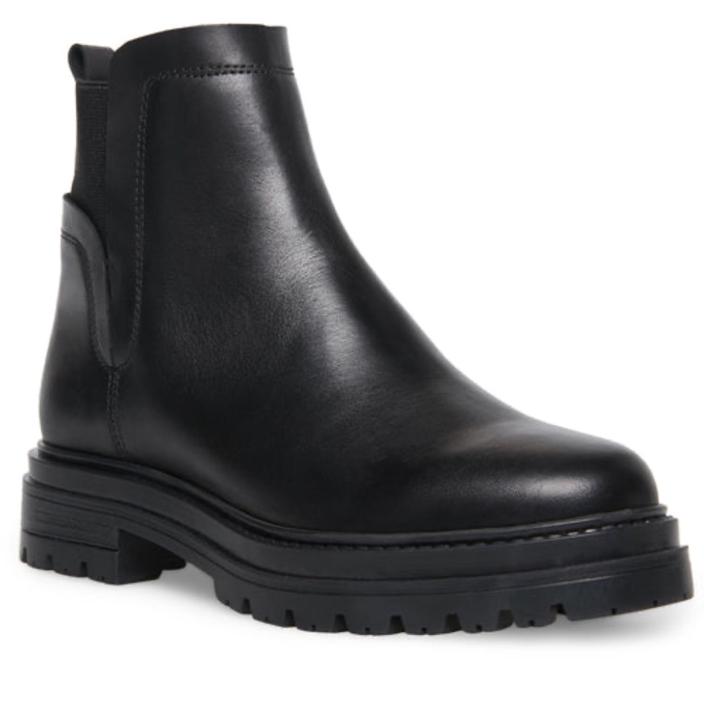 Steve Madden MOIRA Black Leather Booties